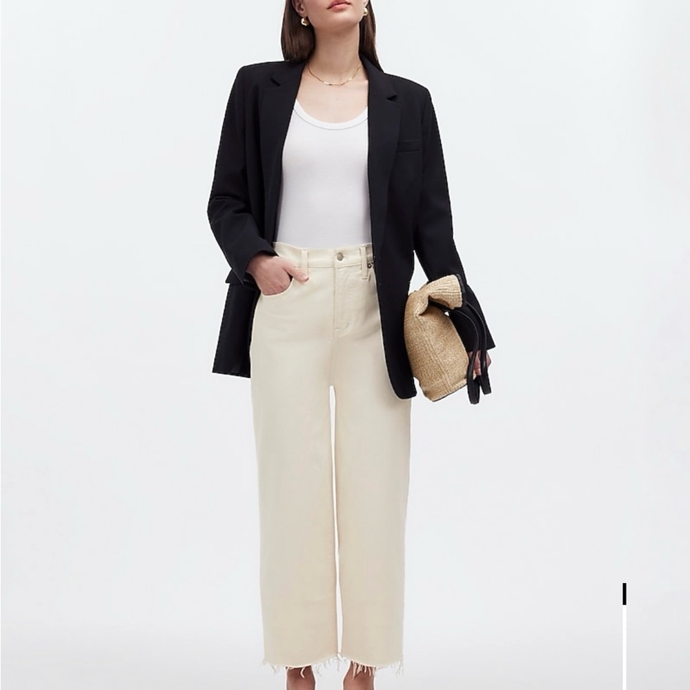 Madewell Cream Wide Leg Jeans
